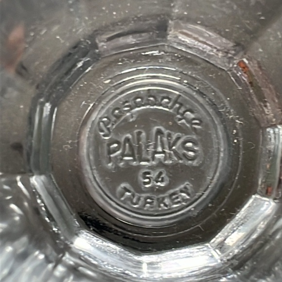 Four (4) Pasabahce Palaks Baroque Pattern 8 oz. Glasses 10 Panel 4 1/8" Turkey - Picture 4 of 4